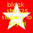 Red background with four identical white star icons overlaid by yellow text reading 'black stars525 stopping to say hi' in pixelated font.