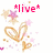 Pixelated icon with golden hearts, pink stars, and floating particles; text changes from *live* to LAUGH to love <3 across frames.