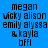 Four display identical text lists on different background colors: blue, light blue, purple, and medium blue