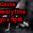 Pixelated red text overlays a dark background with a creature's limbs; text reads 'Cause every time you fight the scars are gonna heal but they're never gonna go away' across four