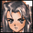 A 48x48 pixel animated buddy icon featuring a stylized anime character with long wavy hair and a black background displaying "Anime IM" text in pixelated font.