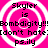 Four identical circular icons with concentric rings on a bright pink background, each containing text.