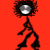stick figures with silver circular heads and black bodies performing various poses against colored backgrounds