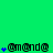 Green background with multiple of black circular icons containing 'm' and '@' symbols, each having blue star-like shapes above or below the icons
