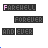 Animated sequence of pixelated text icons displaying variations of 'FARRELL', 'FOREVER', and 'AND EVER' in different colors and letter combinations.