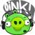 Green pig character with two eyes and a nose, wearing headphones, with 'GINKI' text above on a gray background.