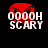Red pixelated skull icon with white text '0000H SCARY' on black background, showing slight animation variation in the skull's position across frames.