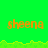 Green background with orange text 'sheena' repeated across multiple and , featuring pixelated grass-like borders at the top and bottom