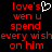 Red pixelated text on black background with white heart symbol replacing apostrophe in 'love's', showing two identical static frames side-by-side.