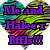 Two heart-shaped icons with multicolored pixelated patterns display purple text; one reads "Me and Halee r BFFs!!!" and the other "Live, Laugh, Love!" with a heart symbol.