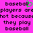 Pixelated text on bright pink background with green heart symbol replacing 'o' in 'baseball', repeated across multiple lines.