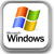Pixelated Windows logo with four colored panes and 'Windows' text below, enclosed in a gray rounded square border.