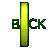 Animated contact sheet of 19 frames showing a rotating 'BACK' icon in various color schemes and styles, with the word 'BACK' consistently displayed on arrow-shaped or circular elements.