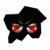 Animated black star-shaped icon with red and beige eyes showing multiple expressions including wide open, squinting, and blinking.