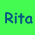 Four square display the name 'Rita' in dark blue text against bright green, orange, light blue, and magenta backgrounds
