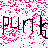 Pixelated icon with black text 'PLUM' over pink and white background, static image.