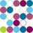 A grid of 4x5 circular icons in various solid and outlined colors including light blue, white, magenta, purple, teal, green, and yellow.