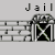 Animated contact sheet showing a pixel art sequence of stick figures escaping from jail with green bushes and stone walls.