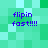 Pixelated green and cyan background with four identical blue text blocks reading 'flipin fast!!!!' in two