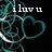 Pixelated icon with teal and white abstract lines forming a heart shape on black background, displaying 'i luv u' text in white block letters.