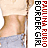 A female model in a light blue off-shoulder top and gray shorts appears with text reading "PAULINA FUEIO BORDER GIRL" vertically on the right.