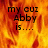 A four- with fiery background displaying text: 'my cuz Abby is....', 'ON FIRE!!!', and 'I LOVE YOU'