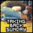 Pixelated image of a character with light hair and blue clothing against a sunset sky, with large text reading 'TARO' and 'SILAS' below.