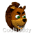 Pixelated cartoon bear head in three animated expressions on white background with gray transparency placeholder.