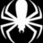 Black and white pixelated icon with a central white cross shape surrounded by four curved white segments on a black background.