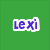 Six distinct text-based icons arranged in a , each with unique color schemes and background colors