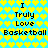 Pixelated icon with cyan background and yellow heart pattern, displaying text "I Truly Love Basketball" in black pixel font.