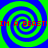 Four blue and green spiral patterns arranged in a with red text reading "IM A BEAST!" repeated across the top and bottom