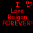 Red pixelated text on black background reads 'I ❤️ Love Roigon FOREVER! FOREVER!' with heart symbol replacing 'love' in first line.