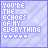 Pixelated of identical light blue with text and heart symbols, each showing 'YOU'RE THE ECHOES OF MY EVERYTHING' in white block letters above five small hearts