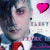 A pixelated image of a person with dark hair and red tie, wearing blue jacket over white shirt, with pink heart symbol above head on left side.