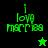 Green pixelated text 'i love marra' on black and green backgrounds with a green star and black star icon variation.
