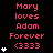 Pixelated text and heart symbols animate on a black background, with hearts incrementally appearing below repeated phrases.