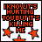 A 6-frame animated contact sheet showing a pixelated text-based icon with orange and black lettering, stars, and a ship-like shape on white background.
