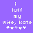 Pixelated text on purple background with animated heart symbols changing position.