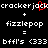 Pixelated text displays 'crackerjack' with a red heart over the 'j', plus symbols and repeated phrases below.
