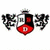 Animated icon shows a pixelated coat of arms with black and white sections, red diamond shape containing 'D', then transitions to a person's face with blue text labels.