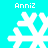 Pixelated white snowflake icons on cyan background with 'Anni2' text above and below each snowflake.