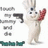 Pixelated cartoon character in chef attire holding a red sausage-like object, with gray and teal elements on the left side of the image.