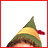 Animated sequence showing Will Ferrell as Buddy the Elf with a green-yellow hat, brown hair, and 'elf' text in green pixelated letters.