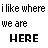 Static image of text-based icon with repeated phrases and color variations on 'HERE' across three