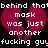 Pixelated text over a broken heart symbol on black background, with repeated phrases and explicit language.