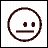 Pixelated icon with a neutral face on left and "make me smile" text on right, both in dark brown and black pixels.