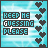 Animated contact sheet of 24 frames showing a pixel art icon with cyan background, black hearts, and text "KEEP ME GUESSING PLEASE" in blue and white block letters.