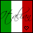 Pixelated Italian flag with 'Viva' script and heart symbol, showing animation change in the heart's color from black to pink.