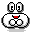 Four 32x32 pixel animated frames of a cartoon crab mascot with varying eye expressions and mouth shapes on a gray background.